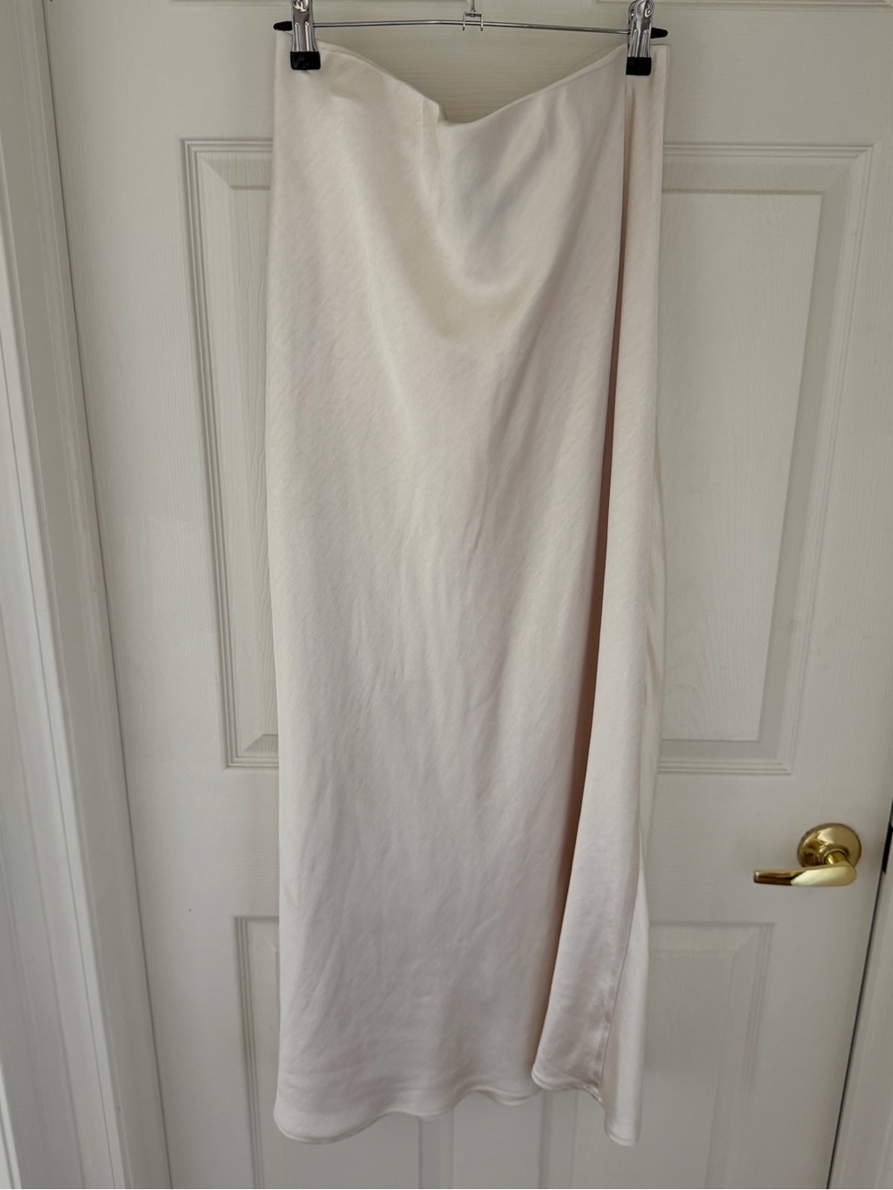 Cream Maxi Slip Satin Skirt